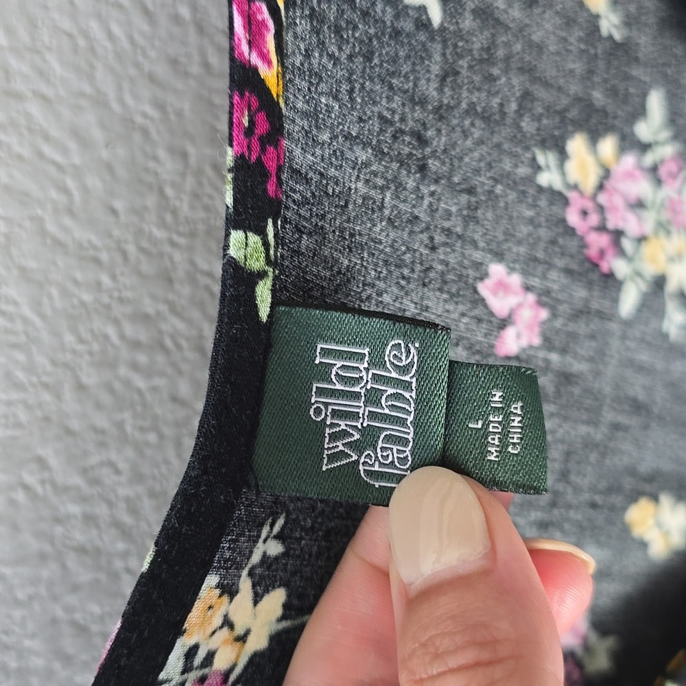 Wild Fable Black Floral Dress Size Large - Picture 3 of 5